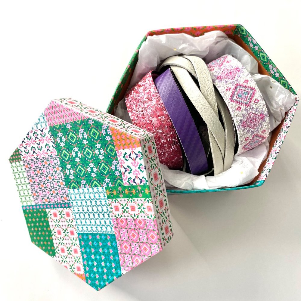 Hipsy 4-pack Gift Box Hippie Boho Aztec Adjustable No Slip Headbands